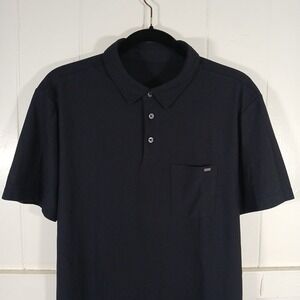 Vuori Shirt Ace Knit Pocket Polo Short Sleeve Men's Medium Black Cotton Blend